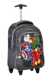 Детский рюкзак на колесах с героями комиксов